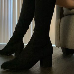 Black thigh high boots